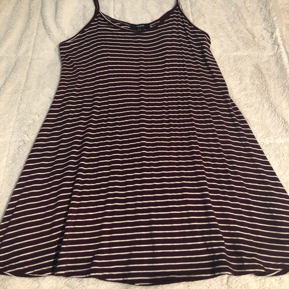 Burgundy striped dress